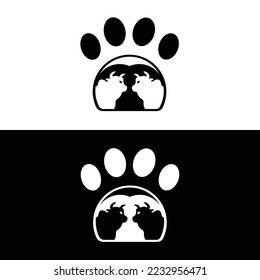 Pet bull animal logo template design  . icon logo 