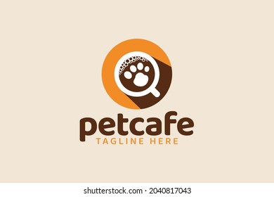 Pet cafe logo vector graphic for any business especially for pet shop, store, cafe, pet lover, club, etc.