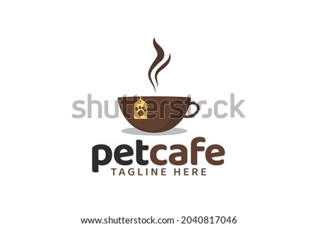 Pet cafe logo vector graphic for any business especially for pet shop, store, cafe, pet lover, club, etc.