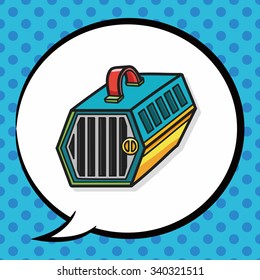 pet cage doodle, speech bubble