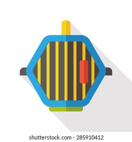 pet Cage flat icon with long shadow
