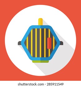 pet Cage flat icon with long shadow