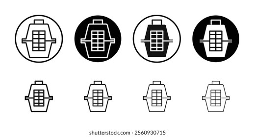 Pet cage icon Flat outline fill set collection