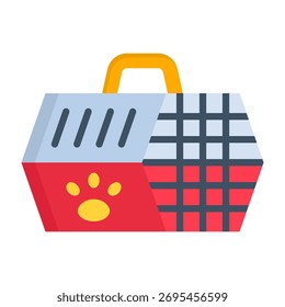 Pet Cage Icon Flat Style Vector Illustration