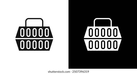 Pet cage icon Flat vector set outline
