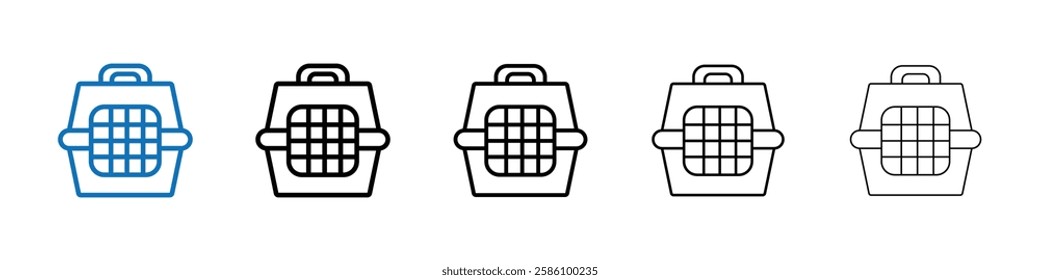 Pet cage icon Outline vector logo for web ui