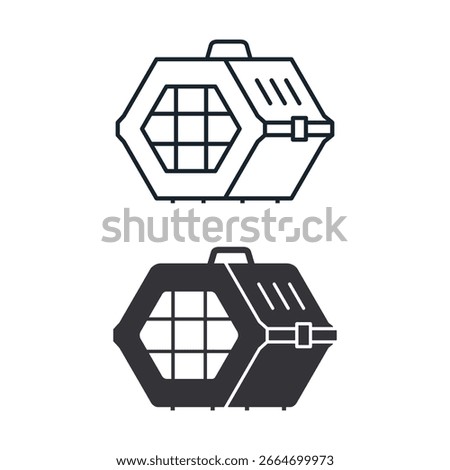 Pet cage icon set. Vector isolated illustration.