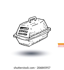 Pet cage icon, vector illustration.