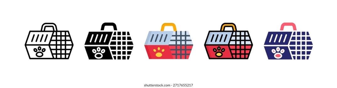 Jaula de mascotas múltiple estilo conjunto de iconos Colección..