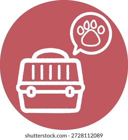 Jaula del animal doméstico - rojo, aislado en el fondo blanco