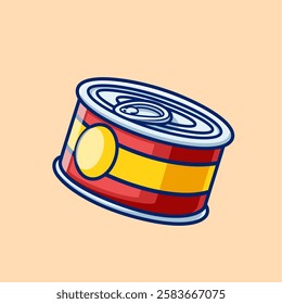 Pet Canned Food Cartoon Vector Icon Illustration. Animal Food 
Icon Concept Isolated Premium Vector. Flat Cartoon Style 