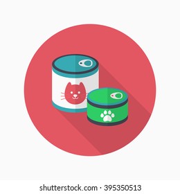 Pet cans icon , Vector flat long shadow design.