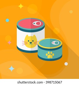 Pet cans icon , Vector flat long shadow design.