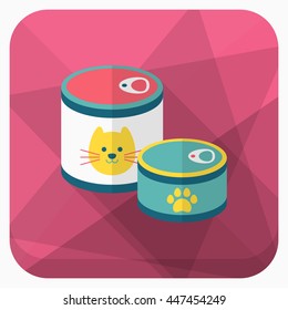 Pet cans icon , Vector flat long shadow design.