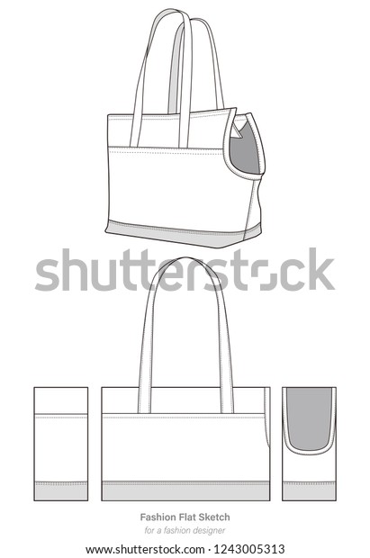 Pet Canvas Carrier Flat Technical Drawing Stock Vector (Royalty Free ...
