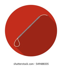 Pet capture noose icon in flat style isolated on white background. Veterinary clinic symbol stock vector illustration.