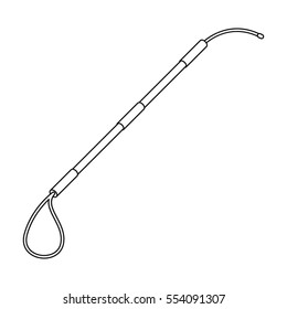 Pet capture noose icon in outline style isolated on white background. Veterinary clinic symbol stock vector illustration.