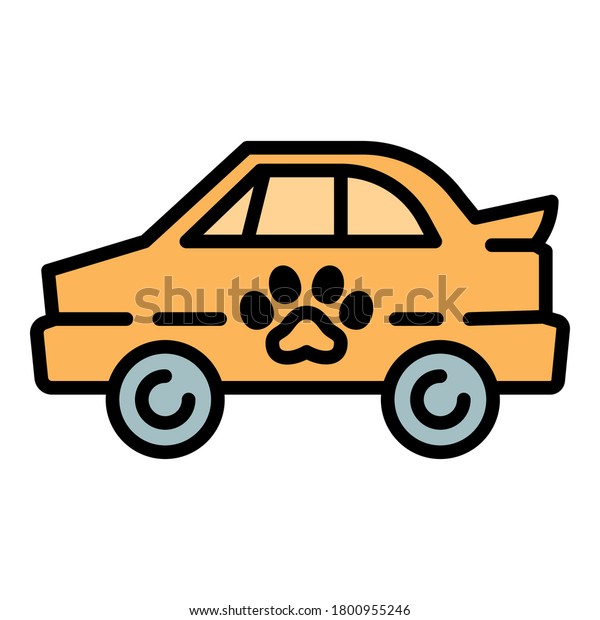 Pet car taxi icon. Outline\
pet car taxi vector icon for web design isolated on white\
background
