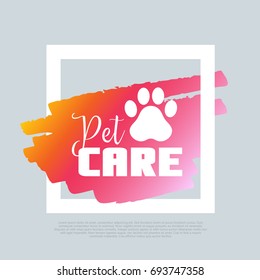Pet Care. Animal footprint. Vector clip-art.