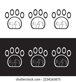 Pet care animal logo design . icon logo