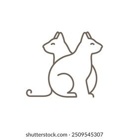 pet care cat pet house minimalist logo design vector