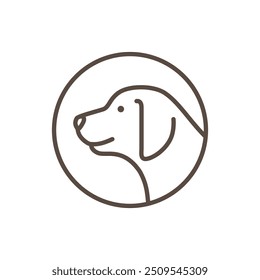 pet care circle dog pet house minimalist logo design vector