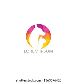 Pet care clinic logo design. Cat and Dog icon design. Vector logo for veterinary clinic.logo for a pet shop. 