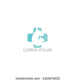 Pet care clinic logo design. Cat and Dog icon design. Vector logo for veterinary clinic.logo for a pet shop. 