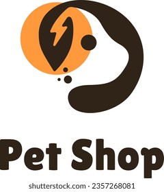 Pet care colorful glyph logo. Balanced nutrition. Puppy silhouette. Lightning bolt. Design element. Visual identity. Vector graphic. Perfect for corporate branding, dog supplement, petshop