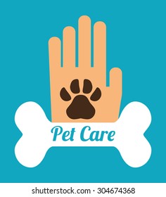 Pet care digital design, vector illustration 10 eps graphic