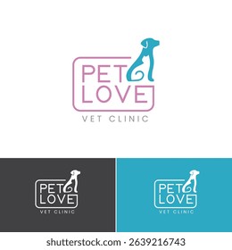 Pet Care Doctor clinic logo set of et animals vector clean bright logo