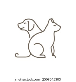 pet care dog cat pet house minimalist logo design vector