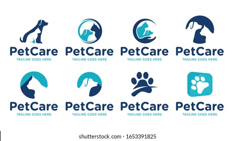pet care dog cat logo icon vector template