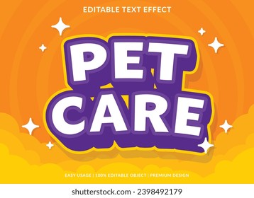 pet care editable text effect template use for business brand and logo design