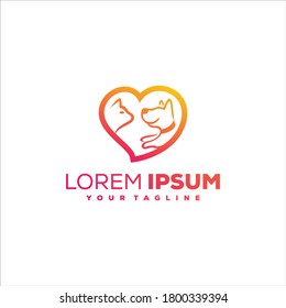 pet care gradient logo design