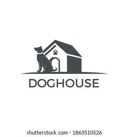 Pet care, pet house, Dog house logo vector icon.