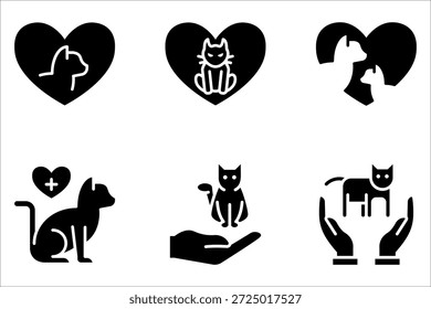 Design-Vorlage für das Symbol für Haustierpflege. Tierpflege-Logo-Design auf weißem Hintergrund