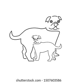 pet care icons, cute dog animal concepts
