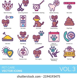 Pet Care Icons Including pet, dog, animal, care, cute, puppy, love, canine, domestic, happy, friend, breed, person, woman, friendship, owner, cat, veterinary, vet, man, health, veterinarian, female,