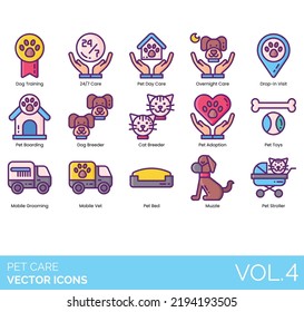 Pet Care Icons Including pet, dog, animal, care, cute, puppy, love, canine, domestic, happy, friend, breed, person, woman, friendship, owner, cat, veterinary, vet, man, health, veterinarian, female