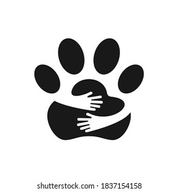 pet care illustration vector logo