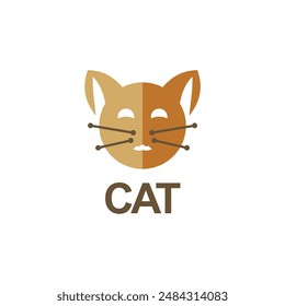 pet care logo cat head vector design