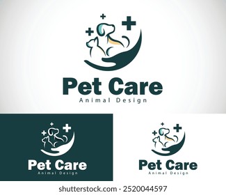 pet care logo creative health nature herbal dog and cat design concept pet shop