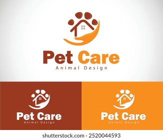 pet care logo creative home animal design icon concept