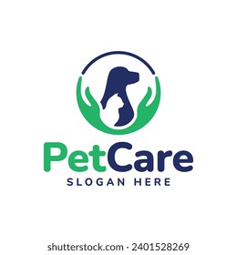 Pet care logo design. Animal care Logo design template