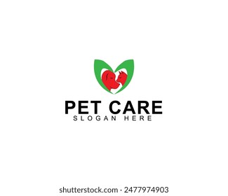 Pet care logo design. Animal care Logo design template