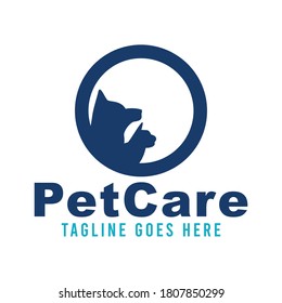 Pet Care Logo Design  Dogs. pet care icon vector.