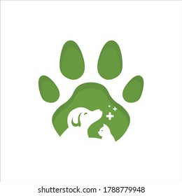 Pet care logo design illustration. Line art dog and cat vector. Icon for pet hospital and clinic center. Animal lover club community. Vintage modern. Apply to brand, web site, tips & guide advice apps