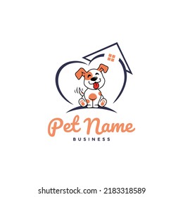 Pet care logo design illustration. Line art buldog Saint Bernard vector. Icon for dog hospital and clinic center. Tips guide animal lover club community. Vintage modern. Apply to brand, web site apps