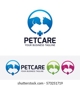 Pet care logo design. Pet shop and Veterinary logo concept. Vector logo template